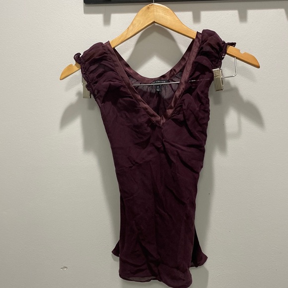 The Limited XS silk sleeveless top maroon - Picture 1 of 6